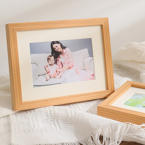实木洗照片做成相框8摆台简约6寸全家福小画框挂墙7像框5摆件定制 - 图2