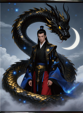 定制新款油画布蟒神像蟒家画像蟒天霸真身像挂画东北出马堂口挂画