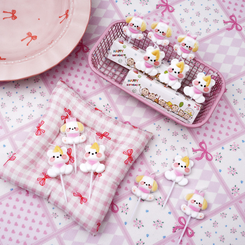 网红ins韩国蝴蝶结生日蛋糕蜡烛小帽子小狗小熊生日甜品派对蜡烛,淘宝优惠券,粉丝福利购,淘宝优惠卷