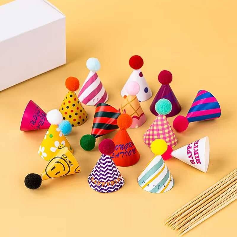 韩国ins复古小帽子蛋糕装饰彩色格子笑脸小花蝴蝶结皇冠甜品插件,淘宝优惠券,粉丝福利购,淘宝优惠卷