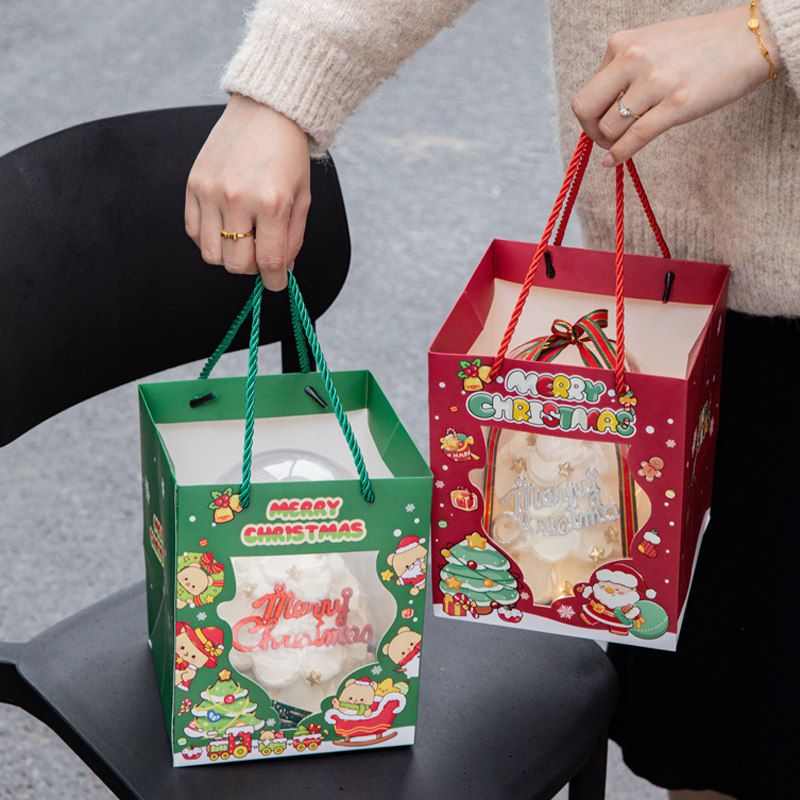 圣诞节蛋糕装饰4寸透明半圆蛋糕盒包装盒西点慕斯盒甜品台打包盒,淘宝优惠券,粉丝福利购,淘宝优惠卷