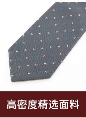 Jacketman领带男士商务正装灰色个性时尚休闲白蓝小格8cm宽礼盒装