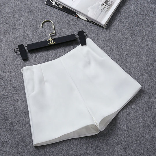 短裤女2025新款高腰外穿夏宽松显瘦休闲雪纺a字阔腿黑色西装短裤