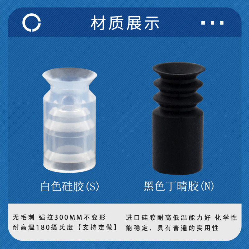 迷你真空吸盘ZP-2/4/6/8系列ZP06BN工业气动配件强力硅胶加长吸嘴 - 图0