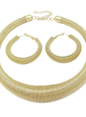 合金弹簧女套装项链耳环