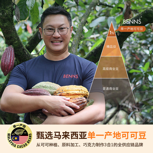 马来西亚BENNS贝纳丝黑巧纯可可脂牛奶生巧克力中秋伴手礼物36g - 图3