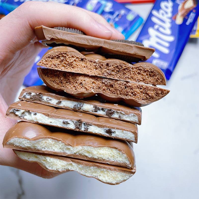 德国进口MILKA妙卡榛果仁巧克力黑巧气泡牛奶夹心巧克力排块零食,淘宝优惠券,粉丝福利购,淘宝优惠卷