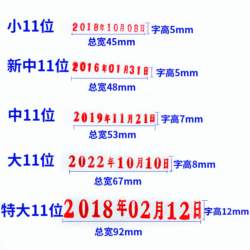 11位数字可调印章日期年月日手机批号打码纸箱生产批号转轮组合印 - 图0