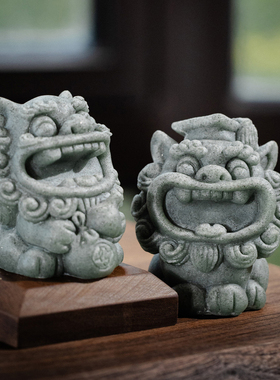 国潮可爱小狮子茶宠桌面摆件创意招财进宝吉祥物茶桌茶室装饰