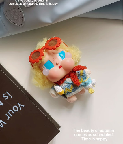 Crybaby娃衣毛衣黄色系穿搭搪胶公仔挂件手工娃衣哭娃针织包包 - 图1