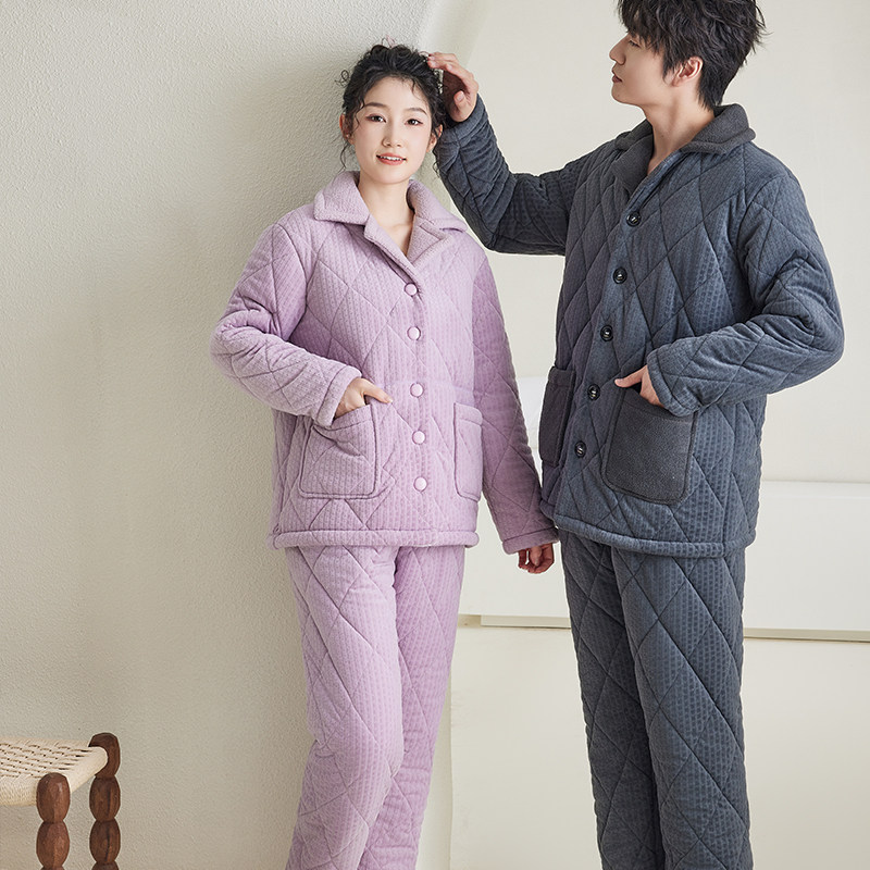 芬腾情侣睡衣新款珊瑚绒三层加厚夹棉男女保暖棉袄休闲家居服套装,淘宝优惠券,粉丝福利购,淘宝优惠卷