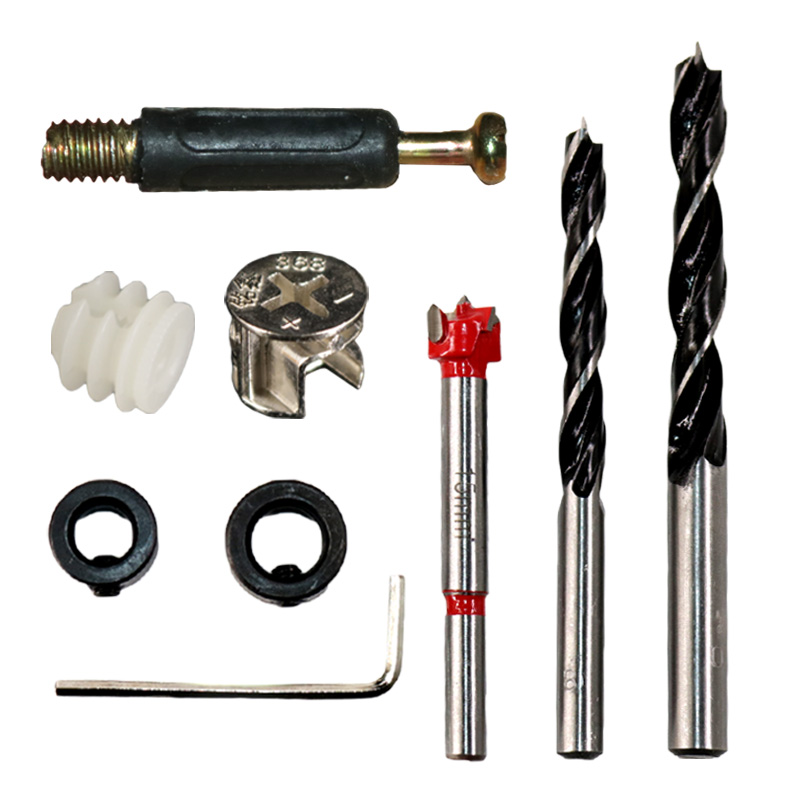 门柜三合一连接件木工开孔器钻头套装 偏心轮15mm8mm10mm打孔钻头 - 图3