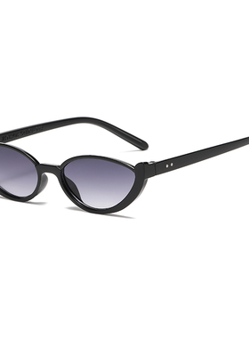 欧美复古下半框猫眼墨镜小脸显瘦