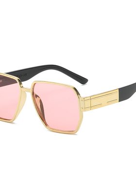 显脸小街拍复古太阳镜男圆长脸