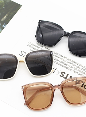 墨镜方框白色显脸小男士太阳镜