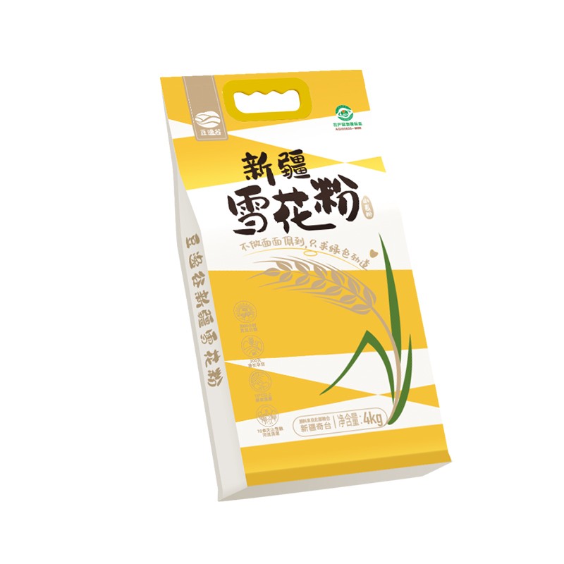 新疆奇台豆逸谷雪花粉面粉4kg麦芯筋道小麦粉做面条4kg【代发】 - 图3