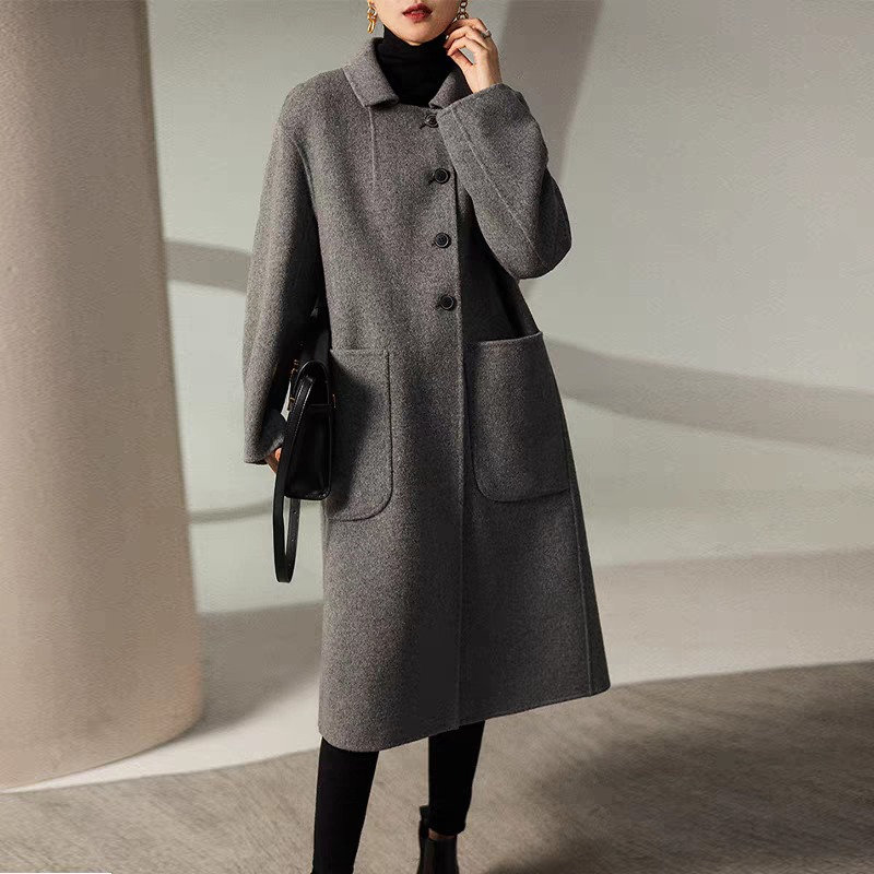 大码女装双面羊毛大衣女秋冬新款胖mm赫本风中长款系带毛呢外套女,淘宝优惠券,粉丝福利购,淘宝优惠卷