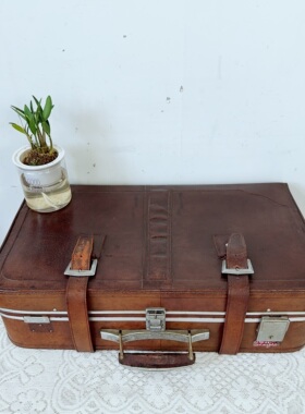 老上海老式手提箱旧皮箱复古家居陈列摄影道具箱子民国怀旧老物件