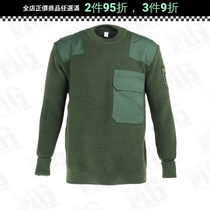 Original products German government departments distributing autumn and winter warm sweater round collar German imports (military green)