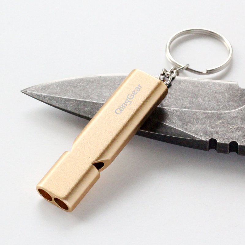 铝合金口哨户外求生哨野外高频口哨地震救生哨高分贝双孔爆音哨子_虎窝淘