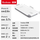 Yubo 10000 MAH MAH Power Treasure Light Portable Ultra-Thin применяется к Apple iPhone Huawei Android Universal Line Type-C Мобильная мобильная мощность Power Power Power Power Fast Зарядка Маленькая мобильная питание