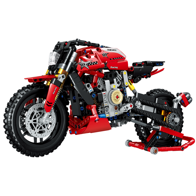 拼装自行车摩托车模型高难度系列汽车积木益智力男孩子礼物小玩具