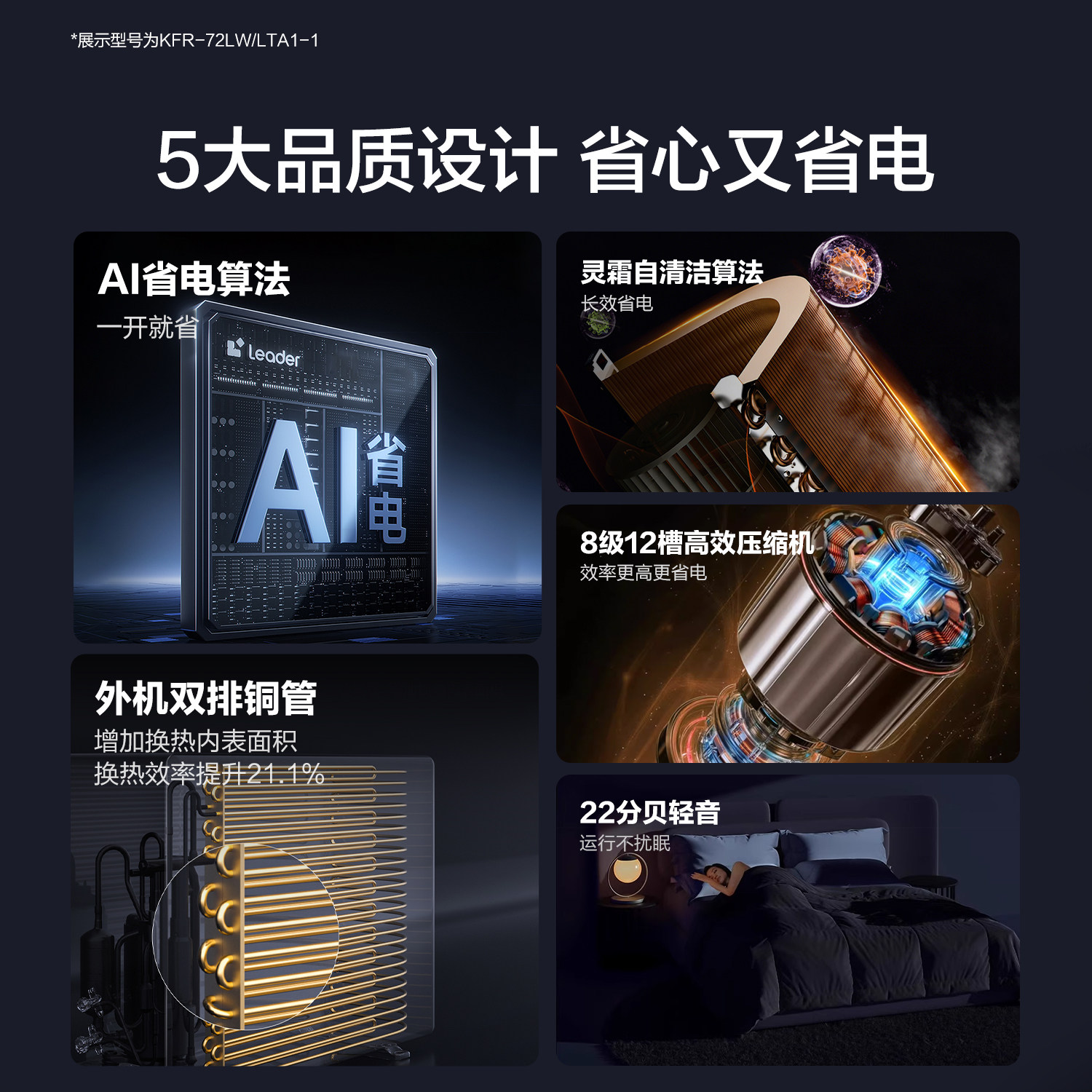 [超省电]海尔出品统帅立式变频空调2匹3匹新一级能效客厅家用柜机