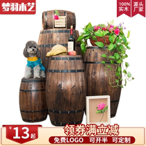 Wine Barrel Decorated Oak Barrels Beer Keg Solid Wood Made Red Wine Barrel Bar Wine Shop wedding Wedding Pendulum props