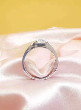 戒指克拉莫桑钻银饰闭口