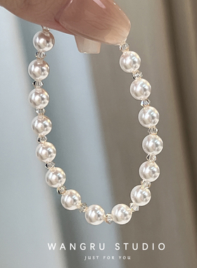 往如 高亮施家珍珠进口捷克珠手链女轻奢小众精致设计高级感礼物