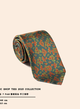 FABRICSHOP手工七折真丝意式领带