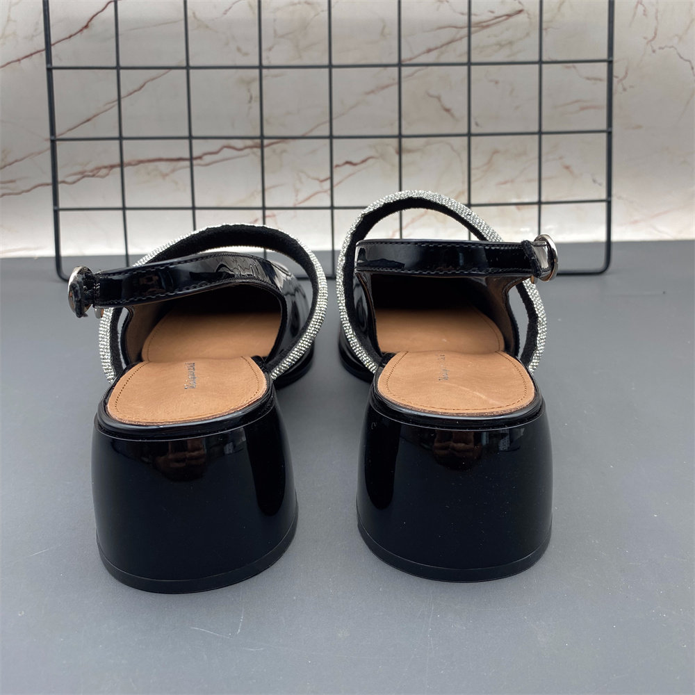 品牌断码撤柜漆皮女鞋新款圆头浅口平跟防滑水钻扣带浅口后空凉鞋,淘宝优惠券,粉丝福利购,淘宝优惠卷