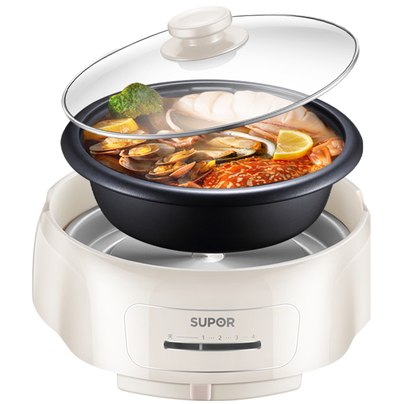 苏泊尔天居专卖店苏泊尔可拆电火火锅锅家用分体式多功能插电煮锅炒热烧烤一体锅0