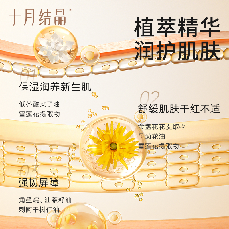 十月结晶婴儿润肤油按摩油宝宝专用新生儿身体护肤舒缓肌肤抚触油
