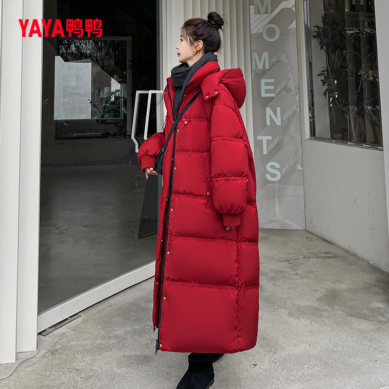 鸭鸭2022年冬季新款长款过膝羽绒服 鸭鸭羽绒服