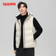 Duck zipper straight short hooded down vest