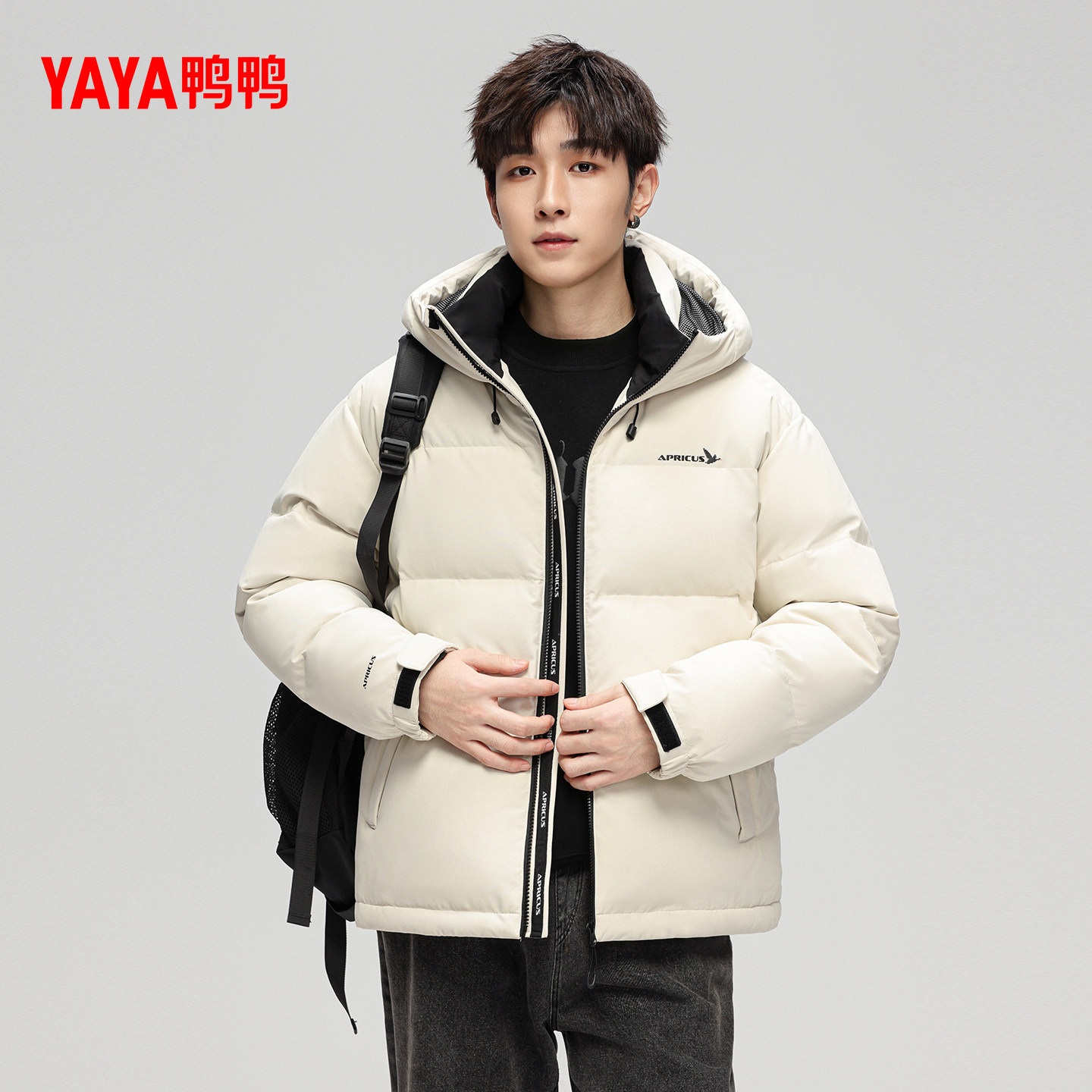 【欧豪同款】鸭鸭羽绒服男款2025年秋冬季新款时尚鸭绒保暖外套F