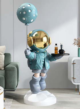 宇航员客厅大型落地摆件沙发电视柜旁边装饰品太空人乔迁托盘礼品