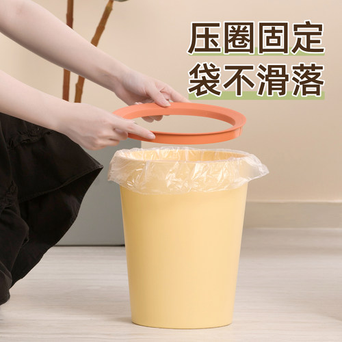 茶花压圈垃圾桶家用客厅大号大容量厨房卧室厕所卫生间无盖卫生桶 - 图2