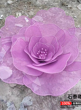 不锈钢玫瑰花雕塑花朵造型