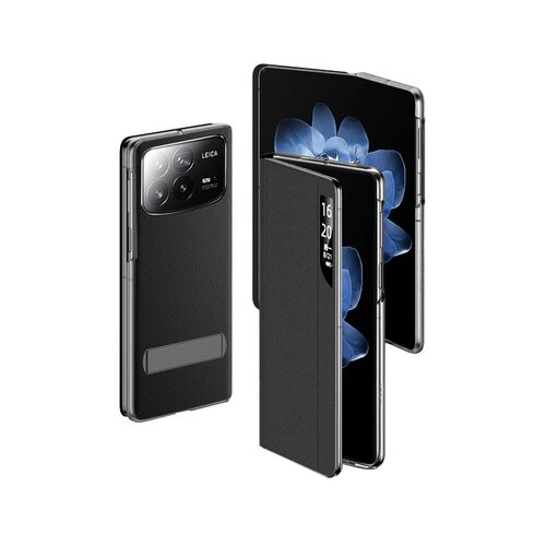 适用小米mixfold4手机壳新款MIXfold4可折叠屏真皮支架保护套镜头全包防摔FOLD4超薄男女高级限量翻盖外壳 - 图0