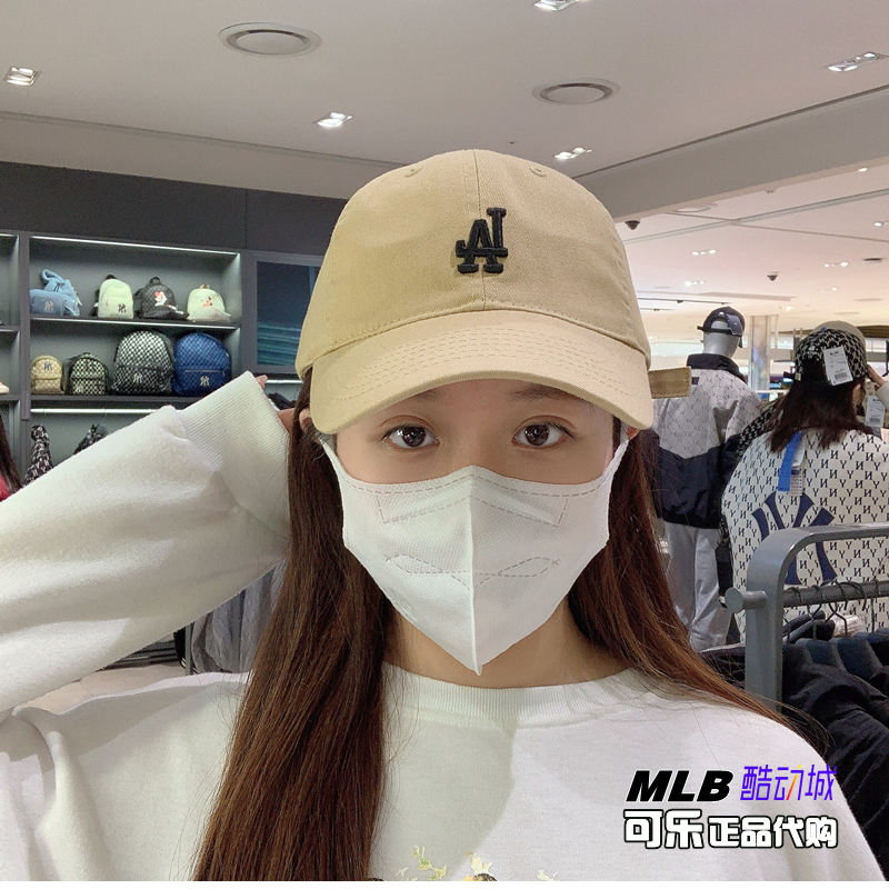 韩国MLB帽子小标24新款男女LA弯檐鸭舌帽遮阳NY洋基队棒球帽CP77 - 图1