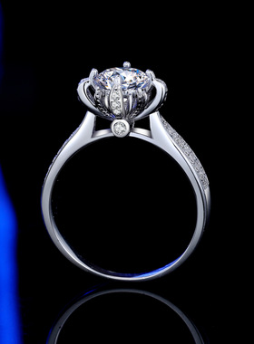 免费换新莫桑钻戒指女款纯银轻奢