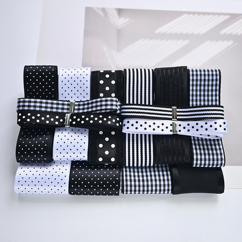 ins风黑白配吧唧托蝴蝶结包挂丝带套装手工钥匙扣材料包DIY二次元 - 图2