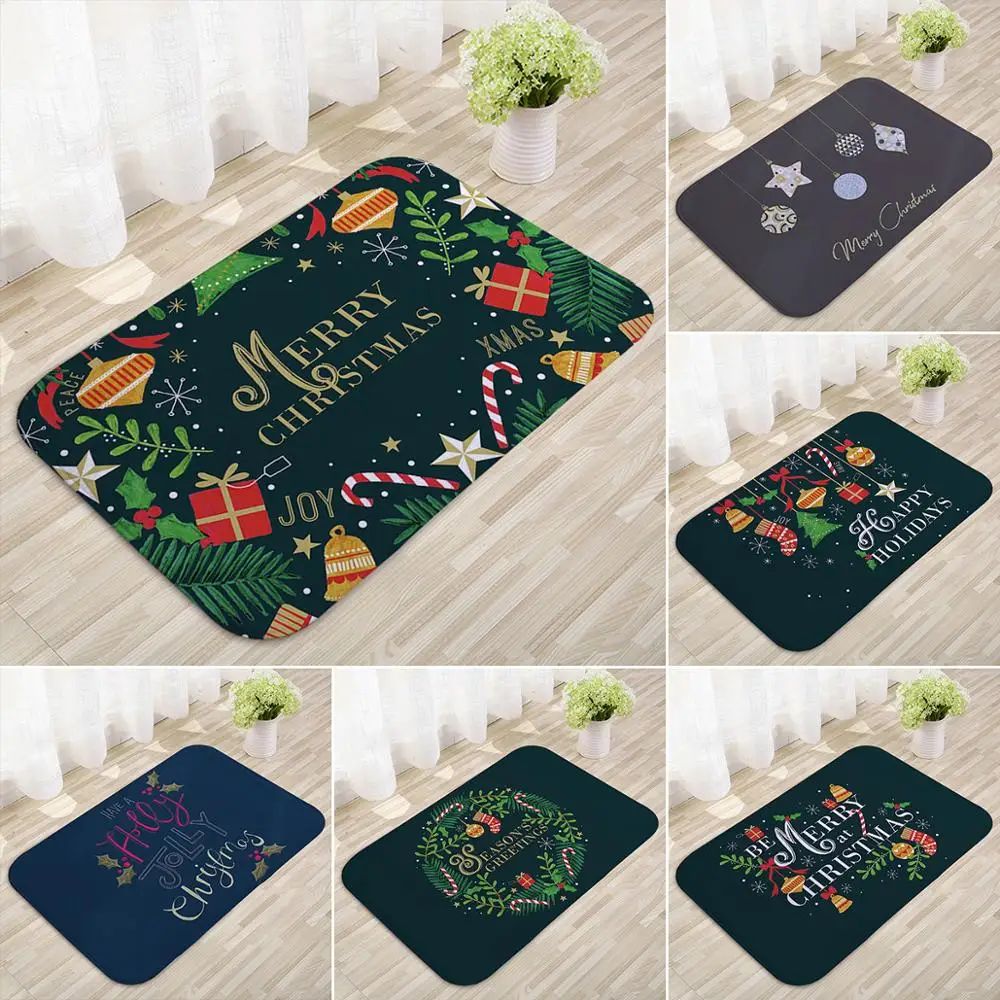 Christmas Door Mat Santa Claus Carpet Marry Christmas Decora - 图1