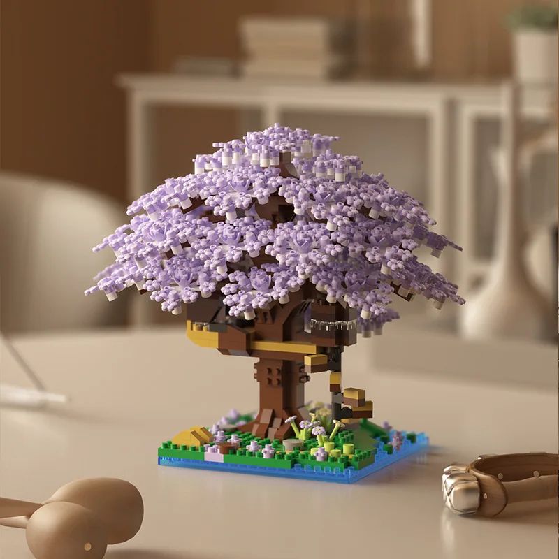 Pink cherry ree house building micro-particle building block - 图0