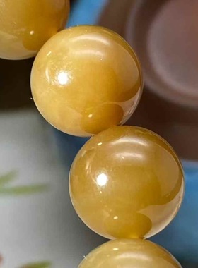 保真正品新疆和田玉佛珠手串手链手把件单颗12mm且末红糖油性好