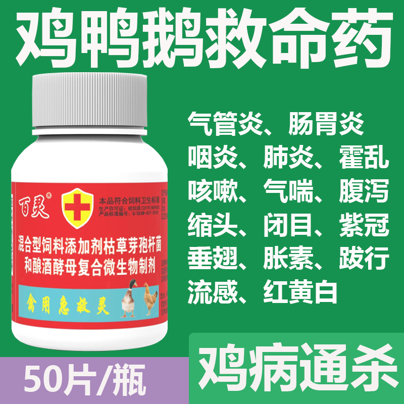 老产品禽类急救片鸡药兽用鸡瘟鸡鸭鹅咳嗽拉稀消炎气喘50片常备药 - 图0