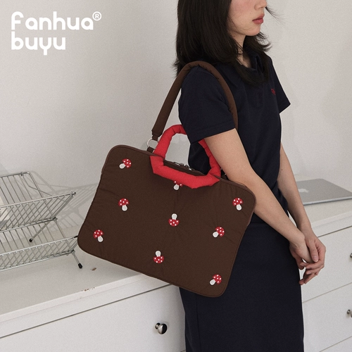 梵花不语 Ноутбук, милая высококачественная сумка через плечо, планшетная сумка на одно плечо, сумка-органайзер, с вышивкой, 15 дюймов, 16 дюймов