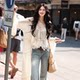 AZure lace strap cardigan ມີສາຍສະຫມໍ່າສະເຫມີ